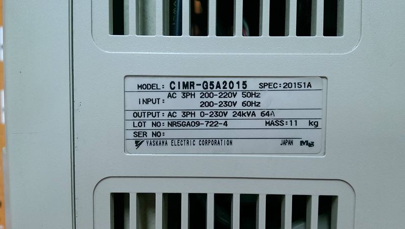 YASKAWA CIMR-G5A2015 VARISPEED 616G5 INVERTER - PLC DCS SERVO